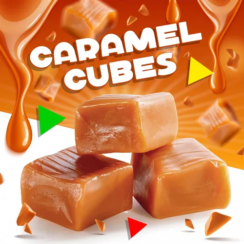 Vista 4 de Caramelos en cubos de caramelo, cuadrados masticables envueltos individualmente (paquete a granel de 5 libras)