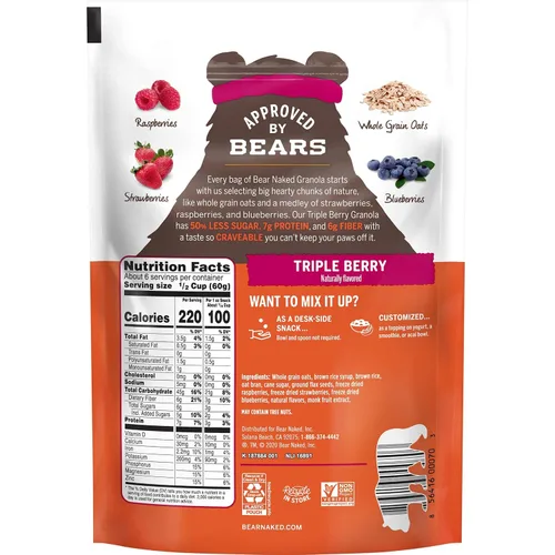 Vista 7 de Bear Naked Triple Berry Fit Granola - Sin OMG, Kosher, Vegana - 12 onzas