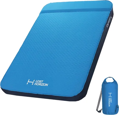 LOSTHORIZON Colchón de Aire y Espuma para Acampar, Almohadilla Autoinflable para Dormir, 3" de Grosor, con Bolsa de Bomba, Tamaño Completo