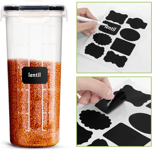 Vista 5 de Utopia Kitchen Juego de contenedores de almacenamiento para cereales – 4 unidades 4L (135.2 oz) Contenedores de almacenamiento de alimentos