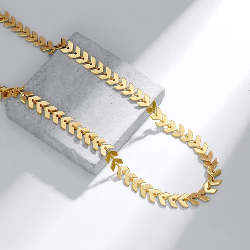 Vista 5 de Gargantilla satélite chapada en oro de 14 quilates, cadena de 3 cuentas azules, collar de cadena brillante con corazones abiertos, cadena