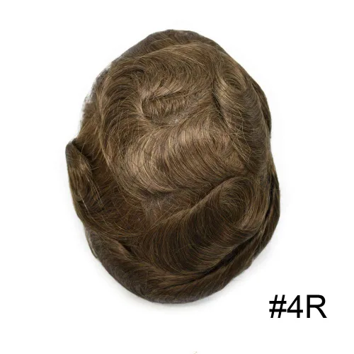 Vista 2 de Toupee - Sistema de cabello humano no quirúrgico para hombres Toupee indetectable de encaje para hombres, extensiones de cabello gris 100% cabello