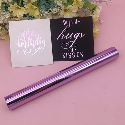 Vista 6 de Alinacutle Rollo de lámina reactiva de tóner láser de color morado claro, morado claro, lámina caliente de transferencia metálica para álbumes