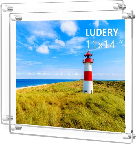 Vista 16 de 8x8 Marco de Pared Flotante de Acrílico Transparente Sin Marco, Marco de Foto de Acrílico Transparente para Pared, Panel de Marco de Pared Sin Marco