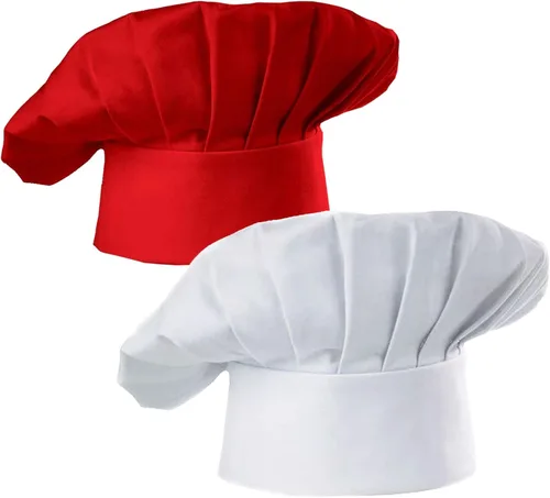Hyzrz Juego de 2 gorros de chef para adultos, ajustables, elásticos, para cocinar, cocinar