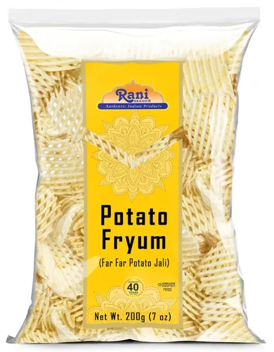 Vista 12 de Rani Far Far / Fryums (pellet de trigo y tapioca) Forma de anillo de 7 onzas (7.05 oz) ~ Vegano, Kosher, sin cocinar, utilizado para hacer papad