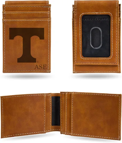 Vista 21 de Rico Industries NCAA Arizona State Sun Devils Brown - Cartera de bolsillo frontal personalizada con grabado láser - Delgada/ligera - Gran artículo