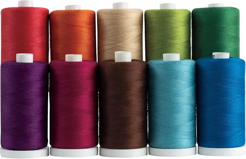 Vista 3 de Connecting Threads Juego de hilos 100% algodón - Carretes de 1200 yardas (juego de 10 - Bejeweled)