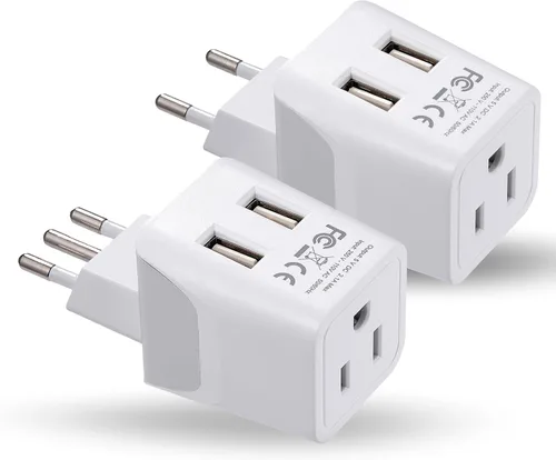 Vista 15 de Adaptador de viaje Ceptics, de EE. UU. a Japón, Filipinas, con doble USB, tipo A, ultra compacto Tipo M - Suráfrica