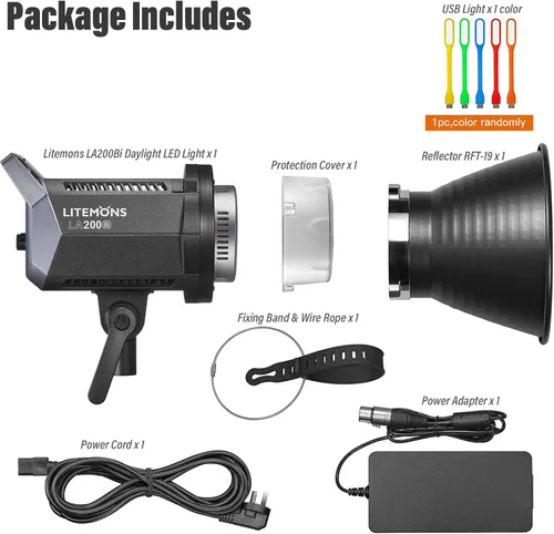 Vista 6 de Godox Litemons LA200Bi - Luz de video LED bicolor de 230 W, regulable 2800K-6500K CRI 96+ TLCI 97+