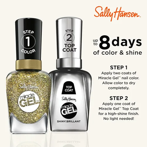 Vista 54 de Sally Hansen Miracle Gel™ x Jared McCain, GOAT Gold, Larga duración, fórmula tipo gel, sin necesidad de lámpara UV, esmalte de uñas dorado