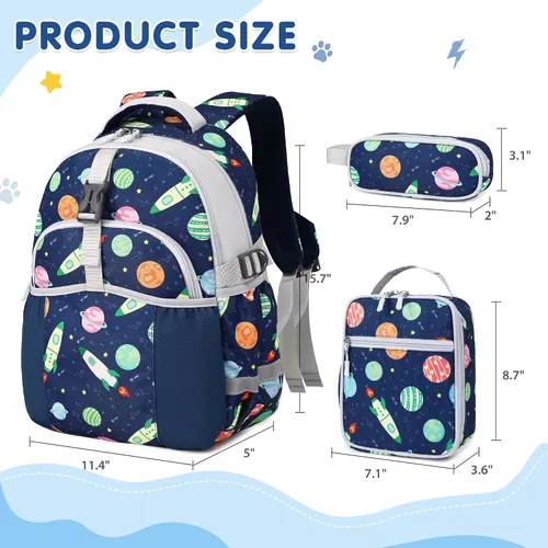 Vista 3 de Mochila infantil para niñas de 4 a 8 años, Blackorange-camión, Lindo
