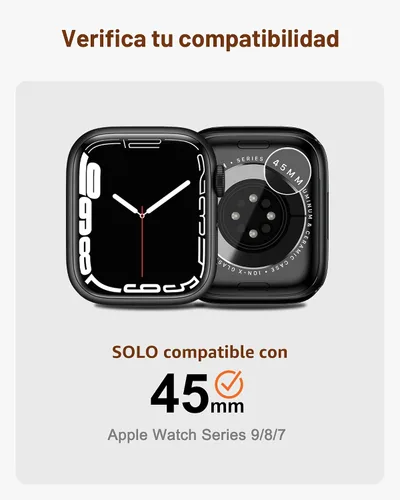 Vista 3 de amBand 3 en 1 Estuche de Metal Compatible con Apple Watch Series SE 3/SE 2/SE 6/5/4 44mm, Protector W1 Resistente con Protector de Corona + Funda