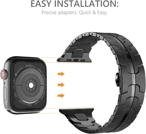 Vista 4 de NewWays Grade 2 Titanium/Stainless Steel Band Compatible with Apple Watch Ultra 3 2 1 49mm Series 11 10 46mm 42mm Series 9 8 7 45mm 41mm 44mm 40mm