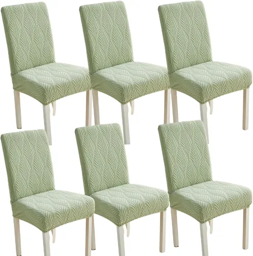 Vista 9 de Juego de 6 fundas elásticas para sillas – Fundas extraíbles para sillas de comedor, fundas protectoras de terciopelo lavables a prueba de polvo