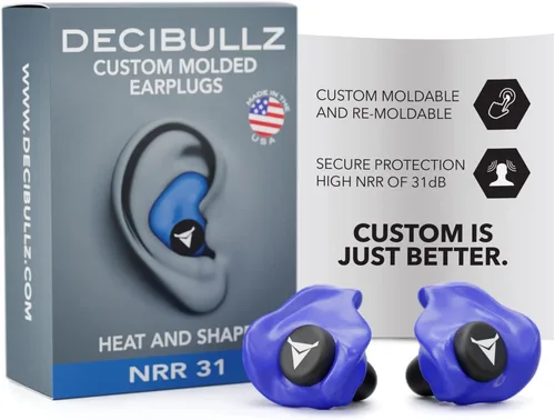 Vista 12 de Decibullz - Tapones para oídos moldeables a medida, 31 dB NRR más alto, protección auditiva cómoda para disparar, viajar, trabajar y conciertos