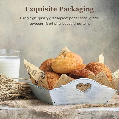 Vista 4 de 50 piezas de papel de envoltura de sándwich de 10 x 10 pulgadas, hojas de papel encerado resistentes a la grasa, bandejas para canastas, envoltorios