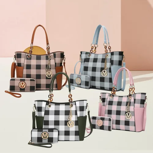 Vista 7 de MKF Collection - Juego de bolsa de mano para mujer, con cartera y asa superior, de piel vegana