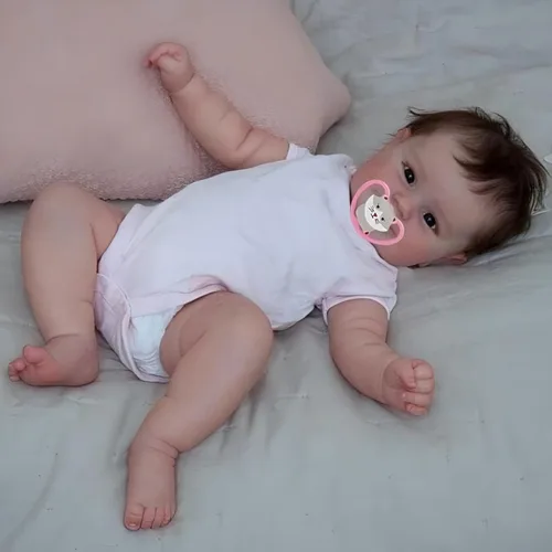 Vista 4 de iCradle Adorable Muñeca Reborn de Bebé con Aspecto Real de 50 cm, Muñeca de Bebé de Silicona para Niños de 3+ Años