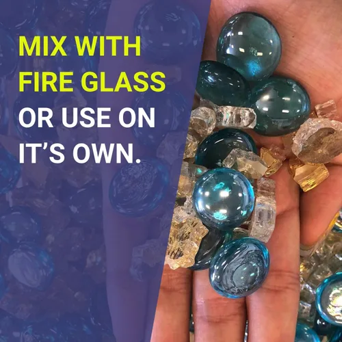 Vista 6 de American Fireglass, vidrio para hogar con vidrio para hoguera y vidrio para estufa, Azul Royal