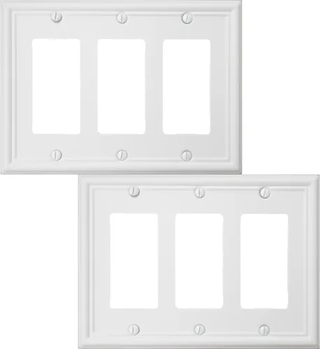 Vista 17 de OKAWYC Cubierta Individual de Interruptor de Luz en Blanco Luca Placa de Pared de Metal, Paquete de 4 Blanco 1 Gang, Cubierta de Interruptor de Luz