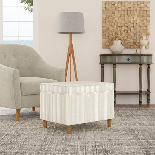 Vista 137 de Spatial Order Decoración del hogar Otomana tapizada mediana rectangular de almacenamiento Otomana con tapa con bisagras con almacenamiento