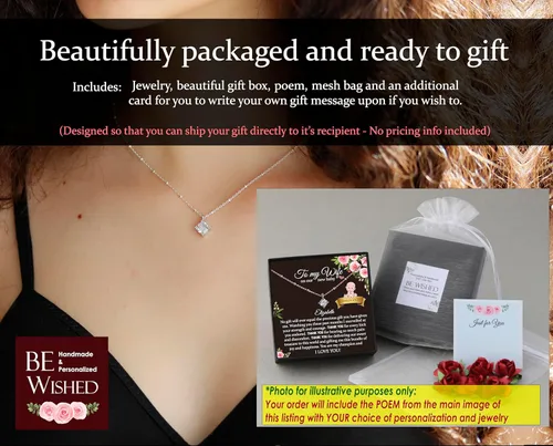 Vista 7 de Be Wished Gift for Wife with Meaningful Message and Jewelry. Ready to Gift For Birthday, Anniversary, Valentines or Christmas