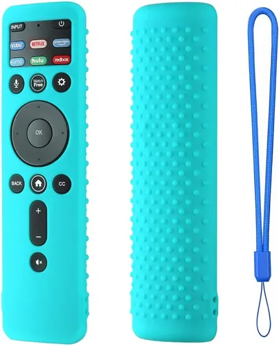 Vista 15 de Funda de silicona para VIZIO XRT260 Smart TV Remote VIZIO XRT260, funda de silicona a prueba de golpes antideslizante con cordón (gris oscuro)