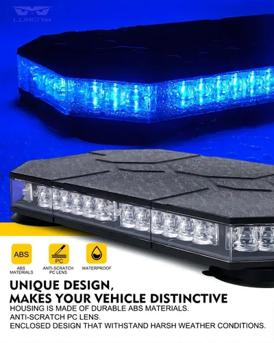 Vista 2 de LUMENIX Barra de Luces Estroboscópicas LED para Techo con Controlador Magnético de Advertencia de Tráfico de Emergencia Luz Intermitente