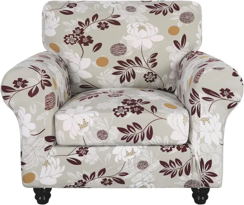 Vista 76 de SearchI Funda elástica para sofá, funda para sillón de 2 piezas con funda de cojín separada para silla, protector de muebles lavable para sala