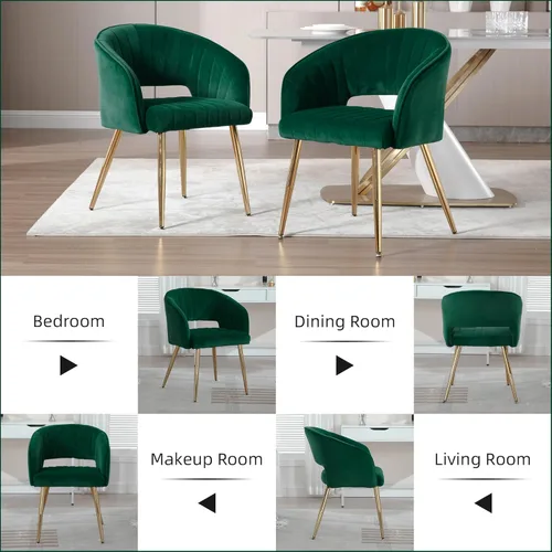 Vista 61 de ABET Silla de escritorio con ruedas, silla de terciopelo para oficina en casa, sillón giratorio con base dorada, sillas decorativas modernas