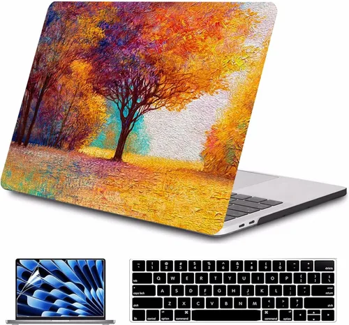 Vista 10 de Compatible con MacBook Air de 15 pulgadas 2025 2024 2023 M4 M3 M2 A3241 A3114 A2941, carcasa rígida de plástico protectora y cubierta de teclado