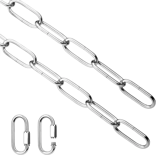 Vista 11 de Helunsi Cadena de iluminación, cadena de lámpara de bronce de 6 pies, extensión de cadena de araña de metal con bloqueo de enlace de conexión