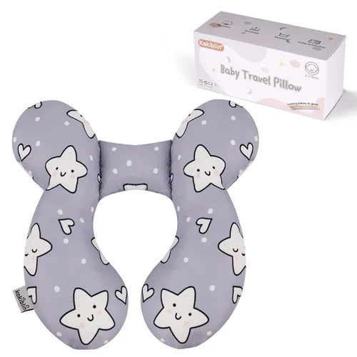 Vista 15 de KAKIBLIN Almohada para el cuello del bebé, almohada de apoyo mejorada para la cabeza y el cuello, almohada de cabeza de bebé para asiento