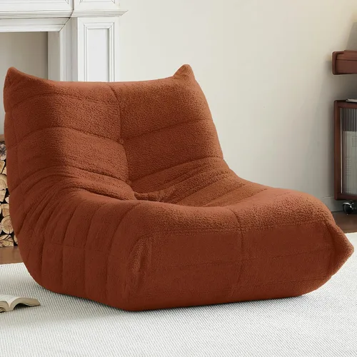 Vista 13 de Silla Puf, Silla Puf Loveseat junto a la Chimenea Sofá Puf para Adultos, Sillas Puf de 2 Plazas para Adolescentes con Espuma de Alta Resistencia
