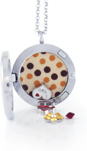 Vista 2 de BG247 Collar flotante ajustable con 4 dijes y cadena a juego, Circonia cúbica