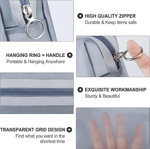 Vista 3 de Aosbos Estuche organizador para lápices, bolsa de lápices de gran capacidad, bolsas para lápices con cremallera, caja transparente para lápices