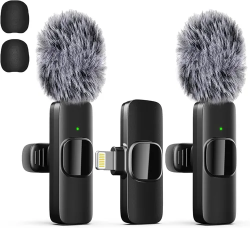 Vista 11 de Labstandard Micrófono inalámbrico Lavalier de solapa para iPhone, iPad, micrófono mini para grabación de video para entrevistas, podcast, Vlog