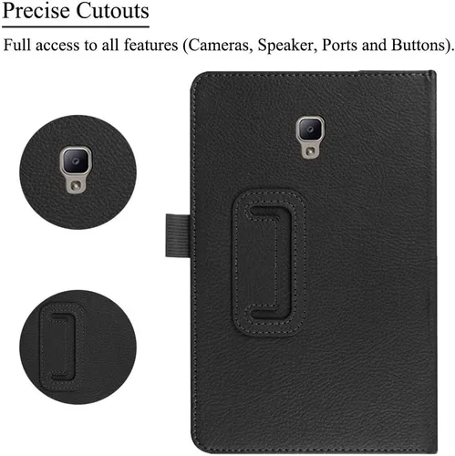 Vista 5 de Funda Folio Para Galaxy Tab A 8.0 2017 Modelo T380/T385, Funda Protectora De Cuero De La PU Premium Para Samsung Galaxy Tab A 8.0 Pulgadas 2017 Negro