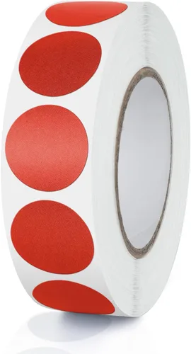 Vista 11 de Calcomanías redondas negras de 3/4 pulgadas con código de color, impermeable, rollo extraíble de 1000