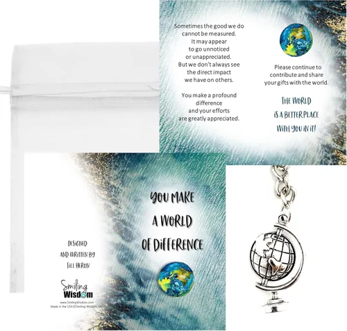 Vista 5 de Smiling Wisdom 20 regalos a granel You Make A World of Difference Apreciation Mini tarjetas de 3.5 x 2 pulgadas Equipo de empleados