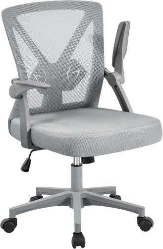 Vista 18 de Topeakmart Silla de escritorio de malla para computadora con ruedas, ergonómica, altura ajustable, brazos abatibles giratorios y soporte lumbar