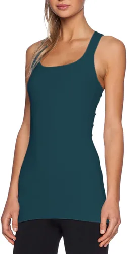 Vista 44 de TAIPOVE Camisetas largas sin mangas para mujer de algodón para capas con espalda cruzada extra largas para ropa deportiva, paquete de 3