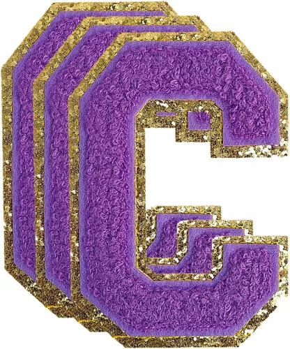 Vista 89 de 3 parches de letras de felpilla negra, parches de letras termo-adhesivas de 4-1/2", parches universitarios para ropa, S