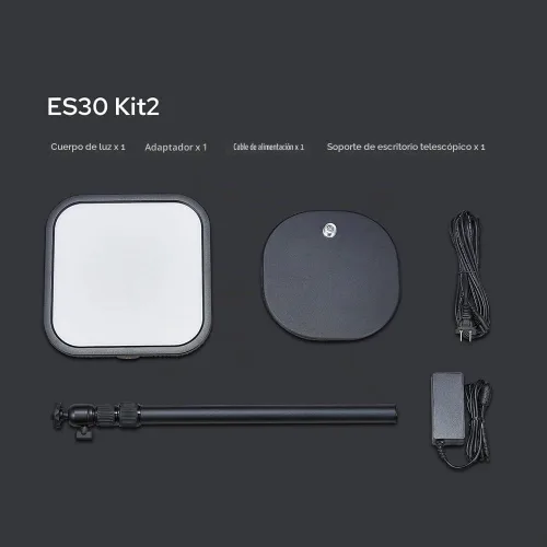 Vista 7 de Godox ES30 - Lámpara de escritorio 2250Lux con soporte de escritorio 0-100% de brillo y temperatura de color de 2800-6500 K, control de aplicación