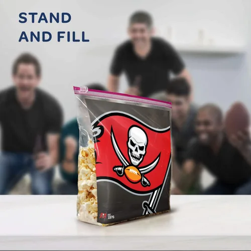 Vista 3 de Ziploc Bolsas de almacenamiento con cierre deslizante, con diseño de la NFL, galón, 305571, 1