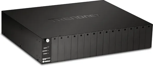 TRENDnet Sistema de chasis de convertidor de fibra de 16 bahías, intercambiable en caliente, carcasa para hasta 16 convertidores de medios de la