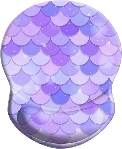 Vista 33 de Alfombrilla de mouse con soporte para muñeca, base de goma antideslizante, reposamuñecas, alfombrilla para mouse de 8.75 x 7.5 pulgadas, alfombrilla