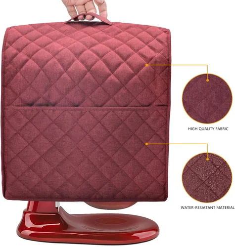 Vista 3 de Funda para batidora de pie compatible con mezcladora Kitchenaid, se adapta a todos los modelos de cabezal inclinable y elevador de tazón con 3 Rojo