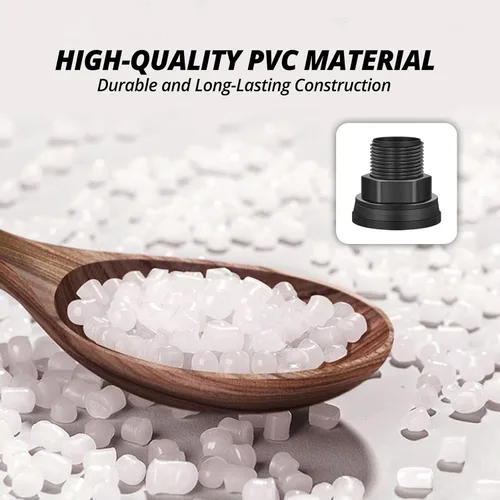 Vista 5 de Conectores de montaje de mamparo de PVC de 2 piezas, macho de 3/4 pulgadas, barril de lluvia para tanque de agua hembra de 1/2 pulgada, kit